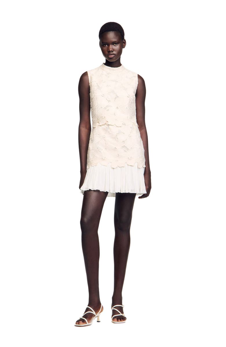 SANDRO Short guipure dress, Alternate, color, 