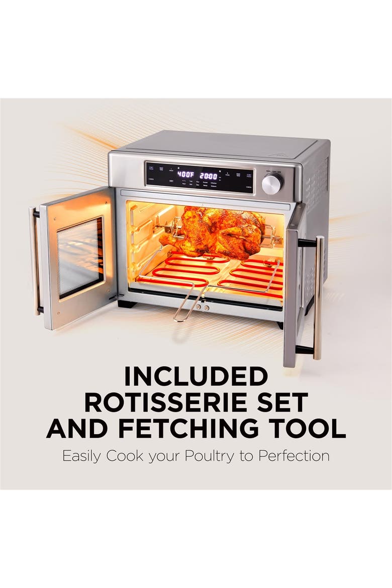 Dual Zone 10-in-1 Air Fryer & Toaster Oven - Up to 450°, 1800W Temperature Control, Alternate, color, Silver