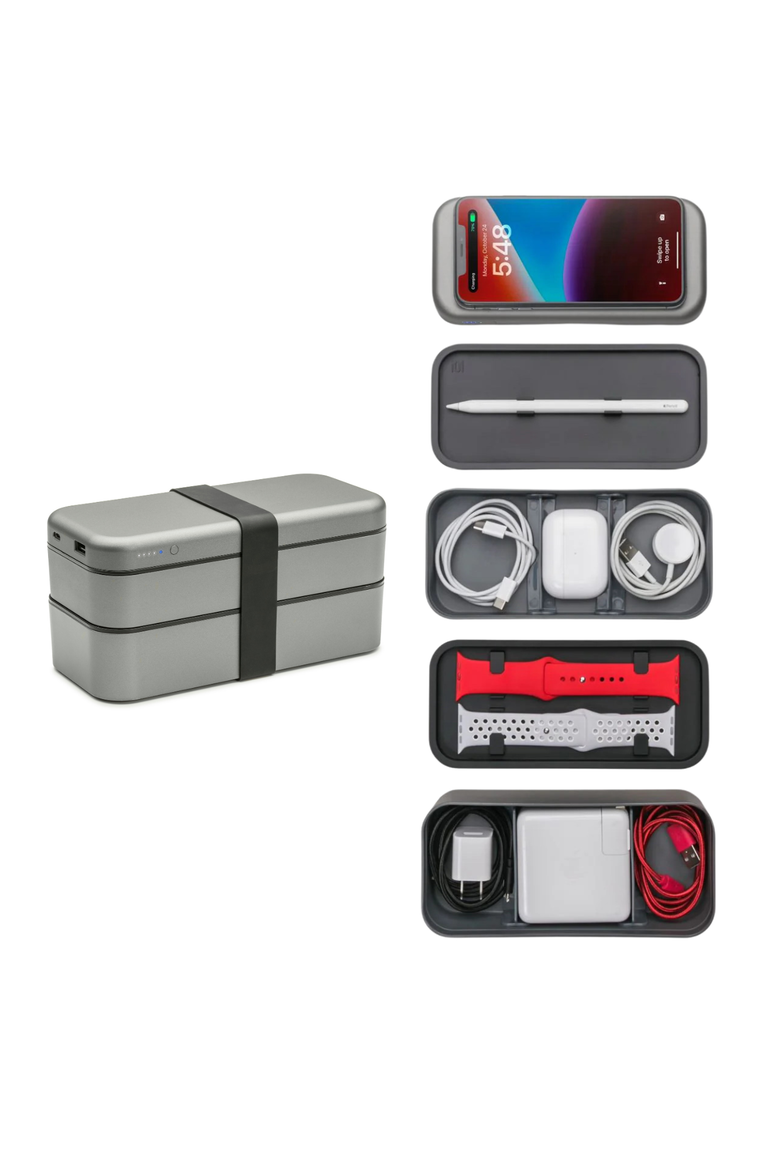 BentoStack Charge - Tech Accessory Organizer and 3-Way Charger, Main, color, Grey