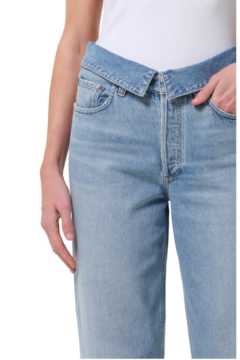Echo Foldover Waist Tapered Straight Leg Jeans, Alternate, color, SYLLABLE