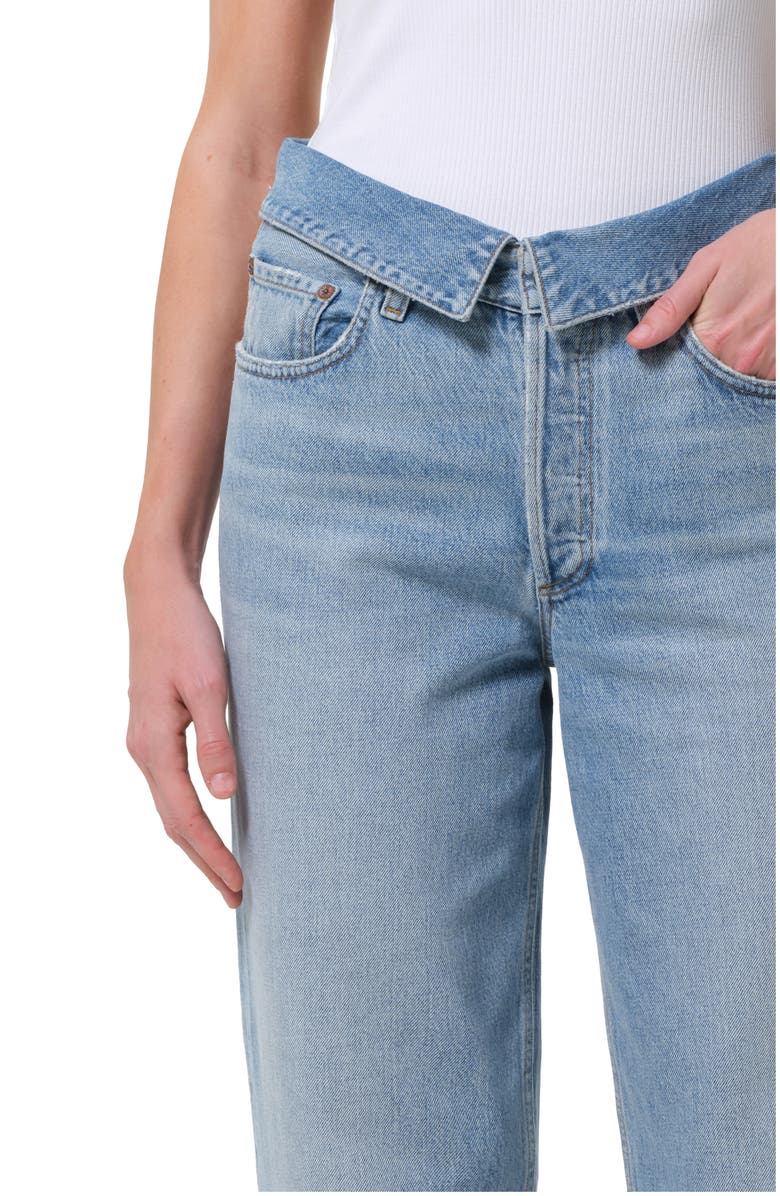 AGOLDE Echo Foldover Waist Tapered Straight Leg Jeans, Alternate, color, Syllable