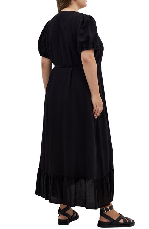 City Chic Sarina Maxi Wrap Dress In Black