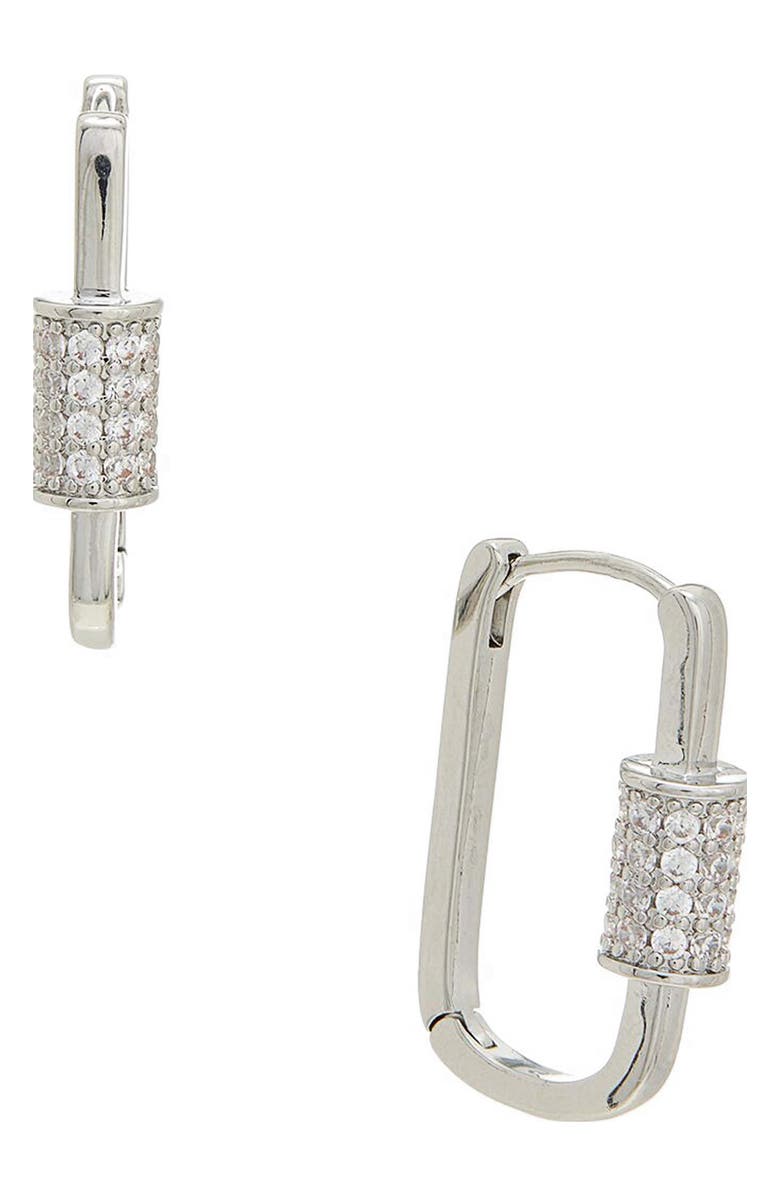 Juvell Square Hoop Earrings, Main, color, Silver