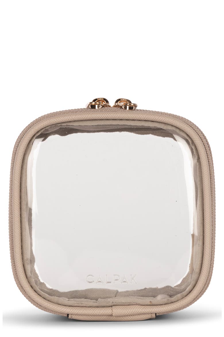 Tiny Clear Cosmetics Case, Main, color, STONE