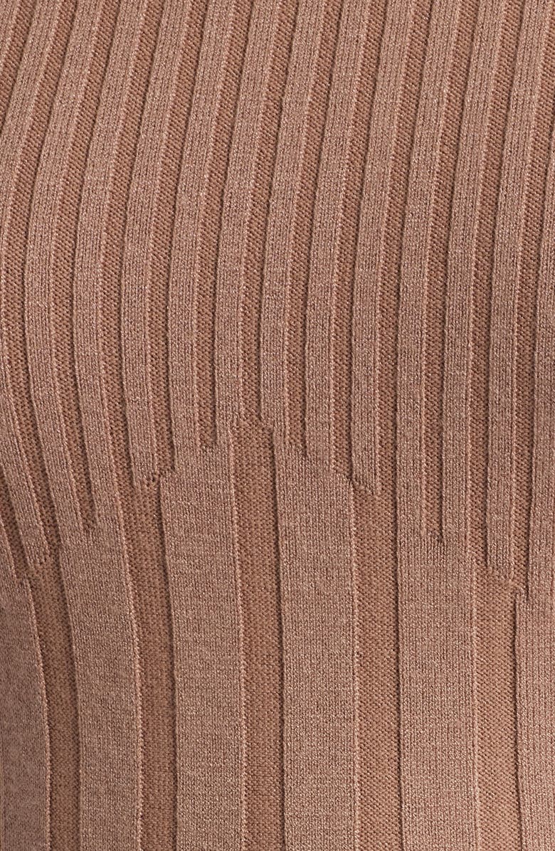 FREEMARKET Belted Rib Sweater Dress, Alternate, color, Mocha