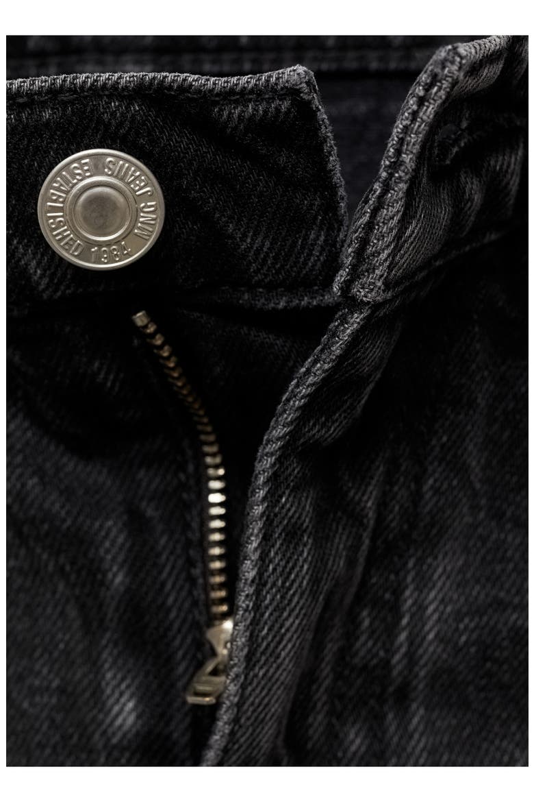 Turn-Up Hem Straight Leg Jeans, Alternate, color, BLACK DENIM