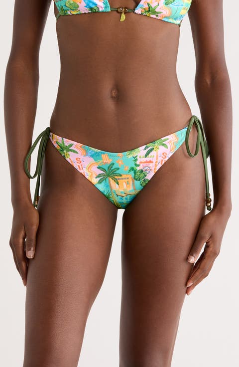 Dipped Side Tie Bikini Bottoms