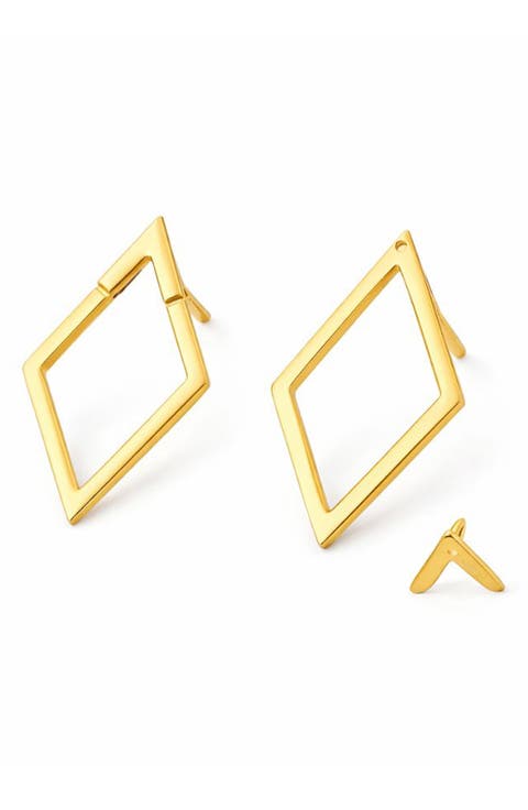 Open Chevron Jacket Earrings