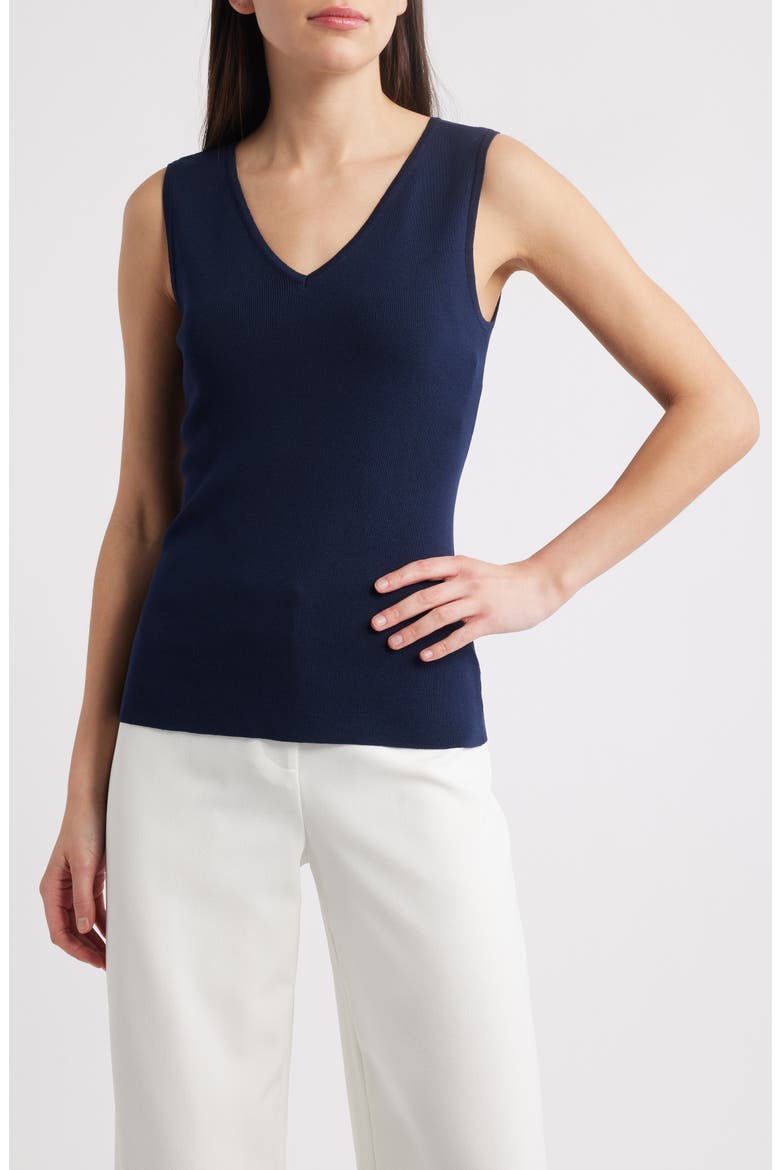 V-Neck Sweater Tank, Main, color, NAVY
