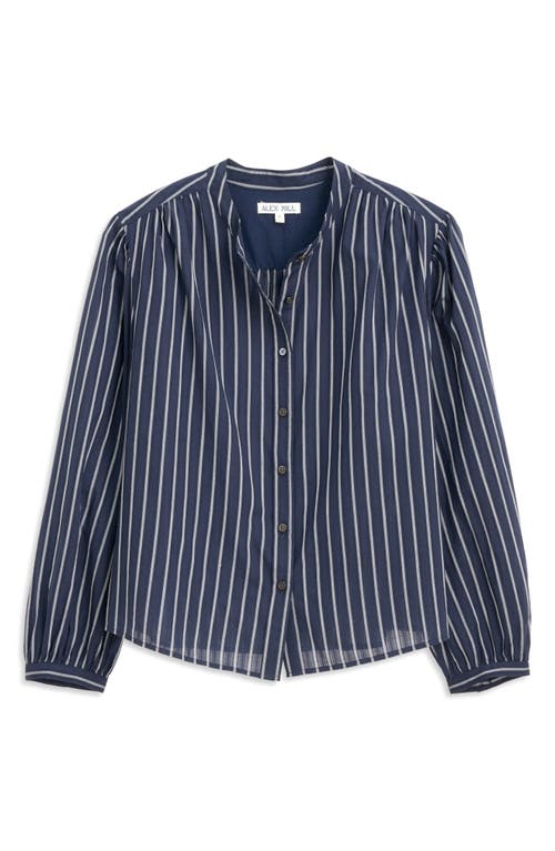 Alex Mill Ali Stripe Cotton Voile Button-up Shirt In Blue