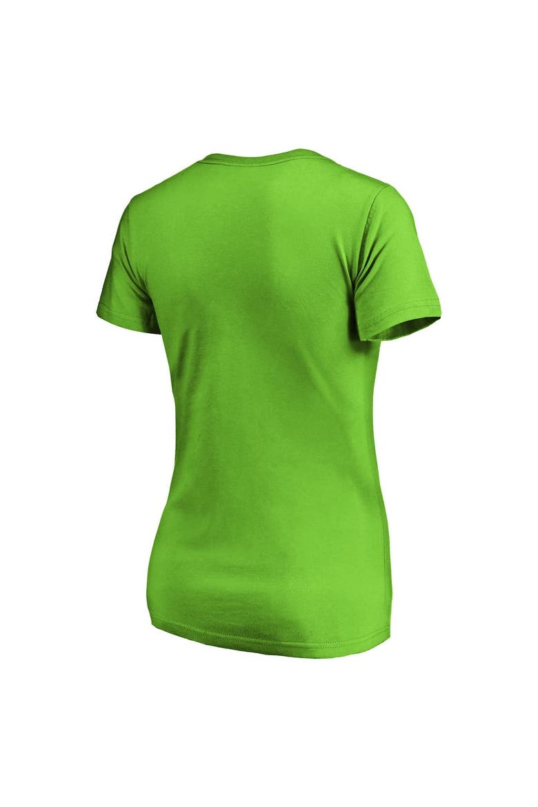 Women's Fanatics Branded Neon Green Seattle Seahawks Team Color Victory Script V-Neck T-Shirt, Alternate, color, Neon Green