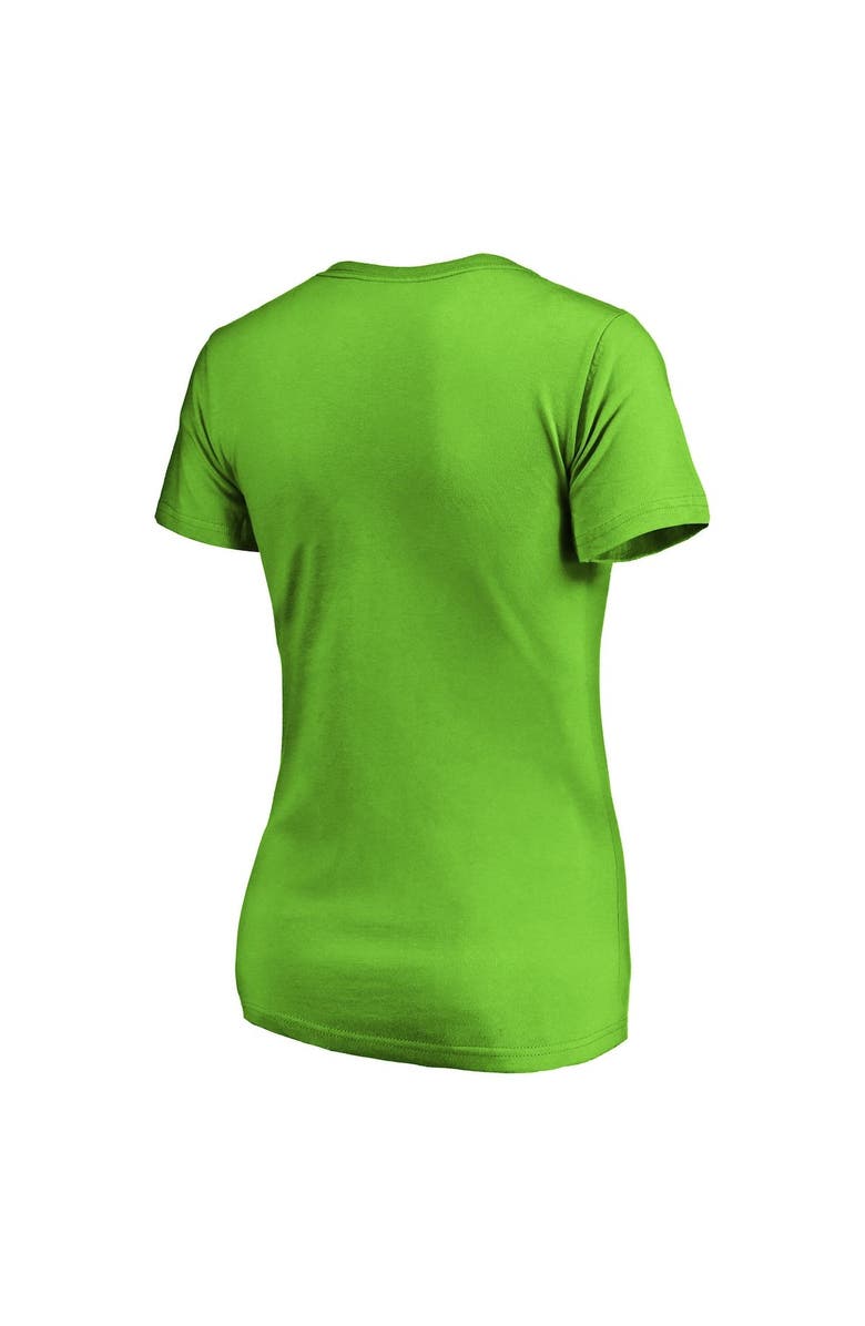 FANATICS Women's Fanatics Branded Neon Green Seattle Seahawks Team Color Victory Script V-Neck T-Shirt, Alternate, color, 