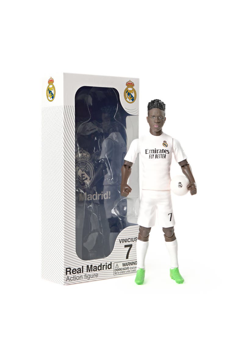 SOCKERS Real Madrid CF Vinicius Junior 8" Collectible Soccer Action Figure, Main, color, White