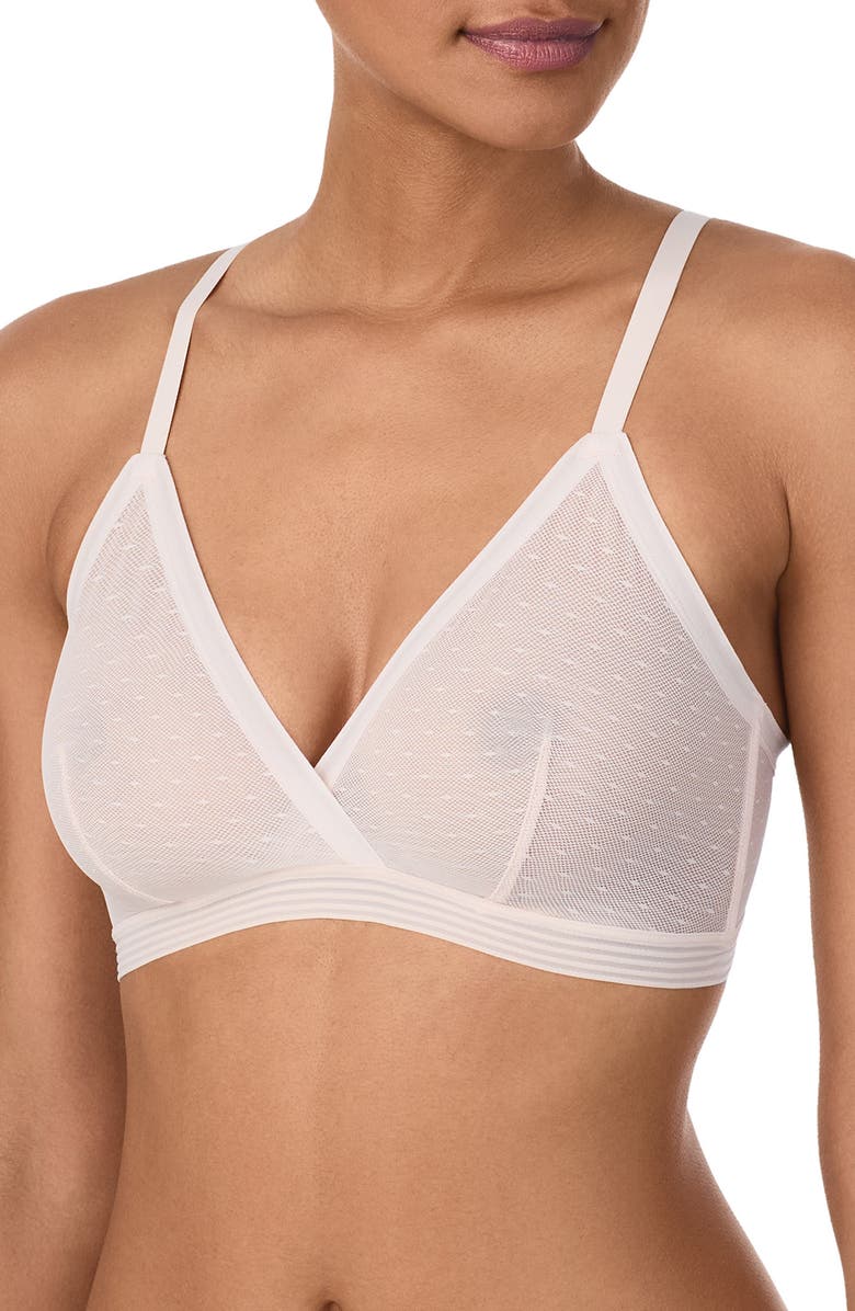 DKNY Point D Esprit Bralette, Alternate, color, Pearly Pink