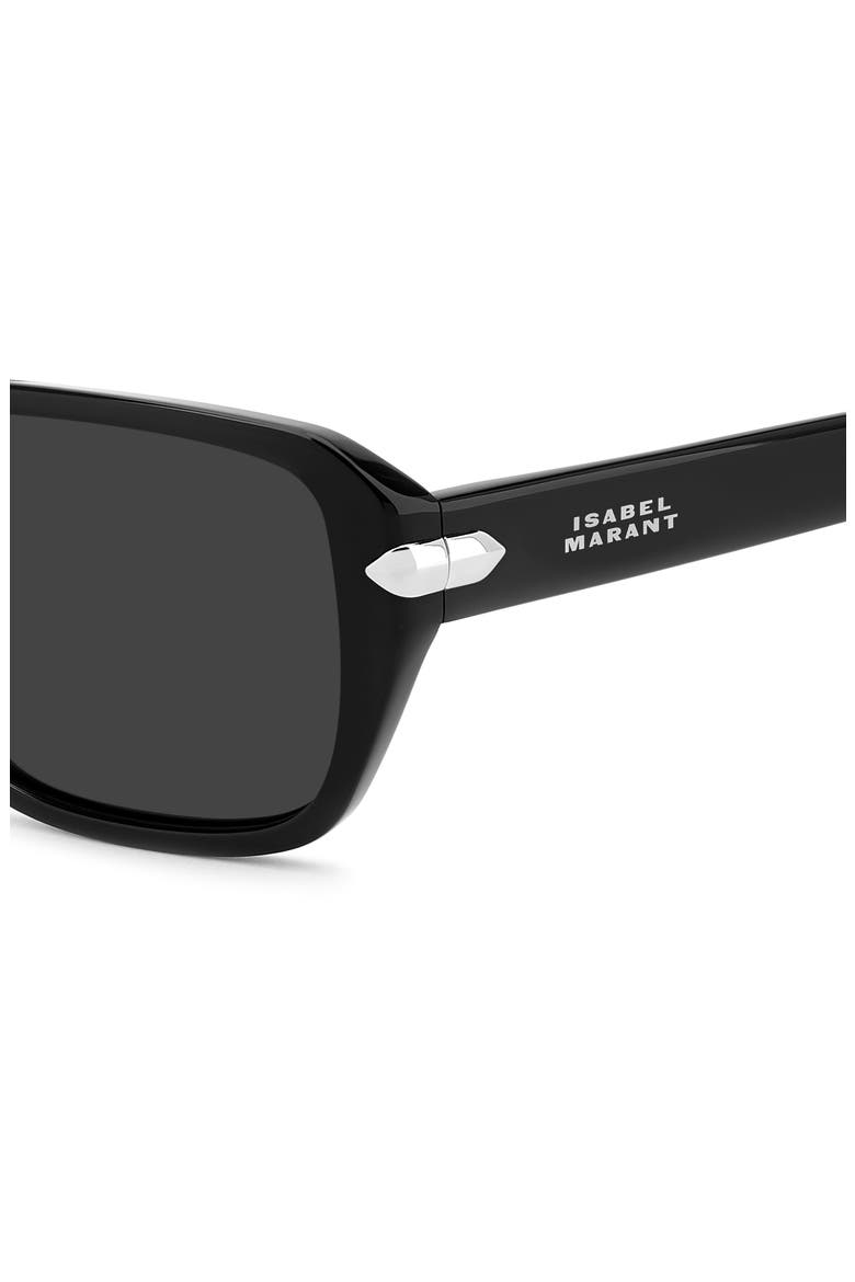 58mm Rectangular Sunglasses, Alternate, color, BLACK/ GREY
