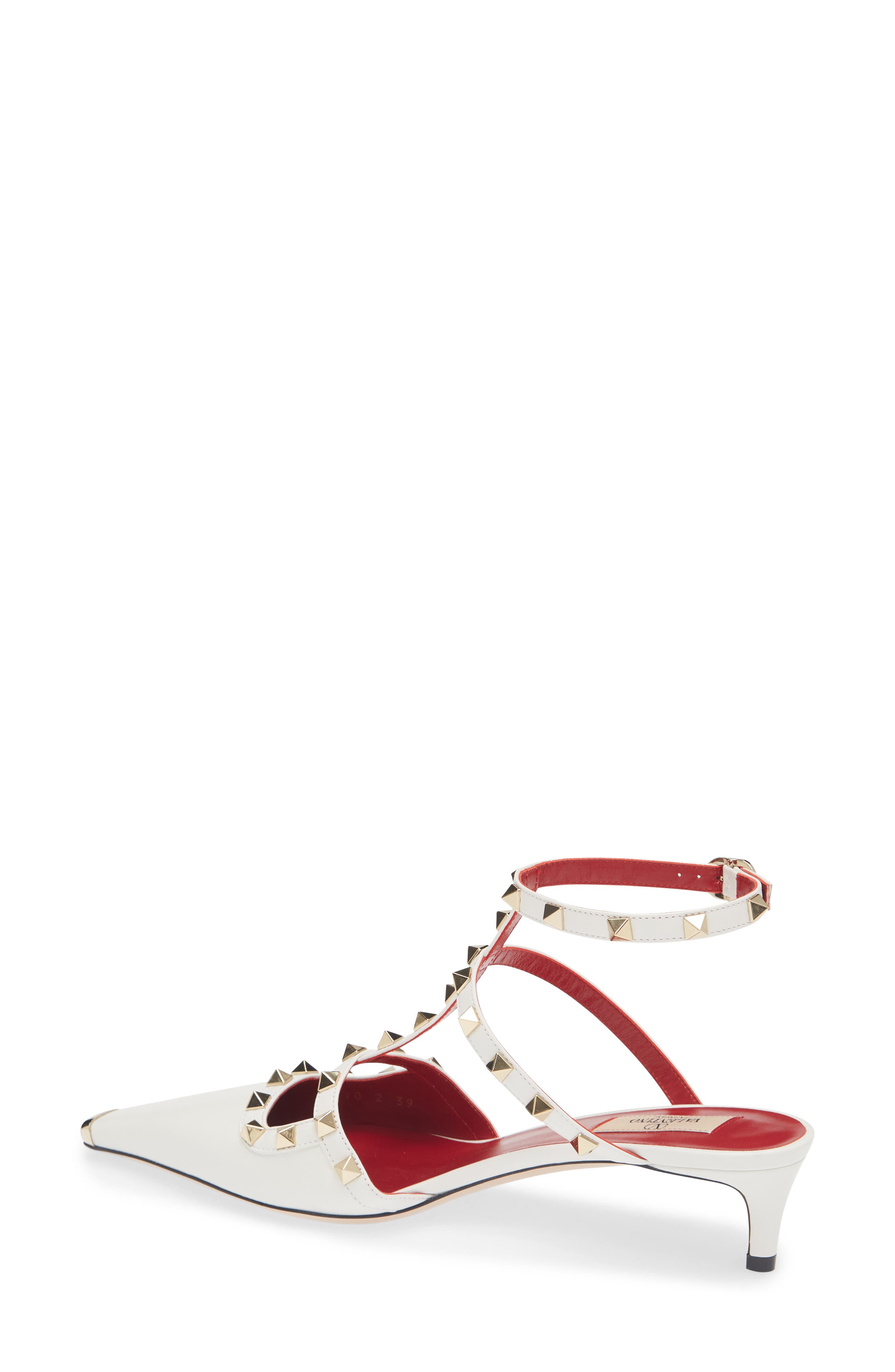 Rockstud Kitten Heel Pump, Alternate, color, WHITE