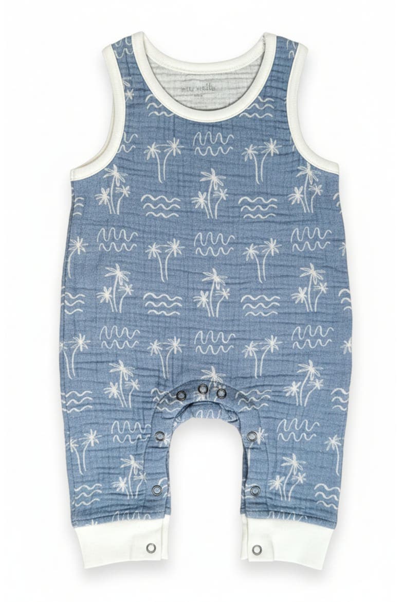 Drew Cotton Tank Romper, Main, color, Denim Blue