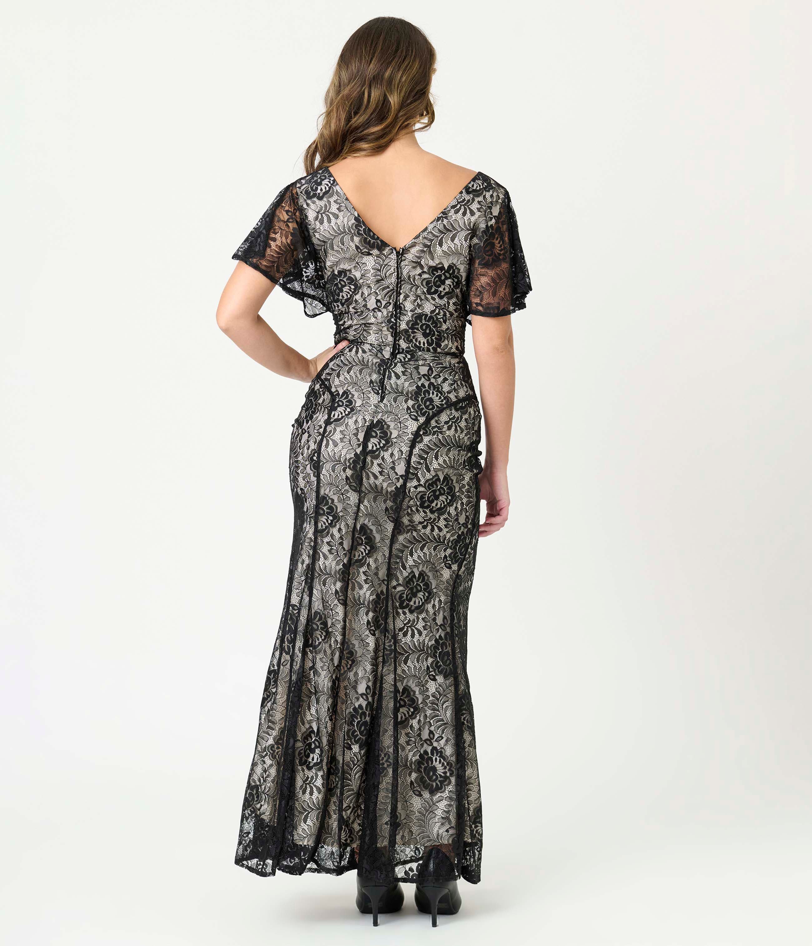 1930s Flutter Sleeve Gown - image 2