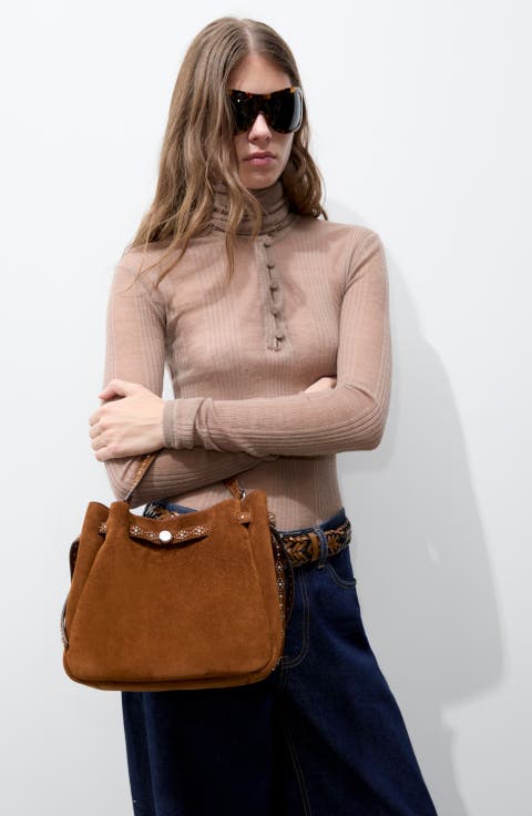 Romy Studded Leather Bucket Bag