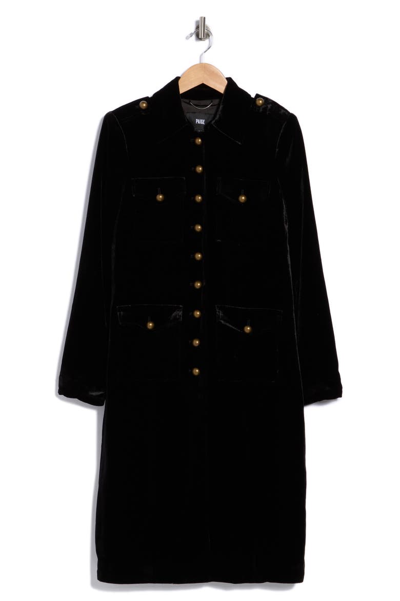 Minetta Velvet Coat, Main, color, BLACK