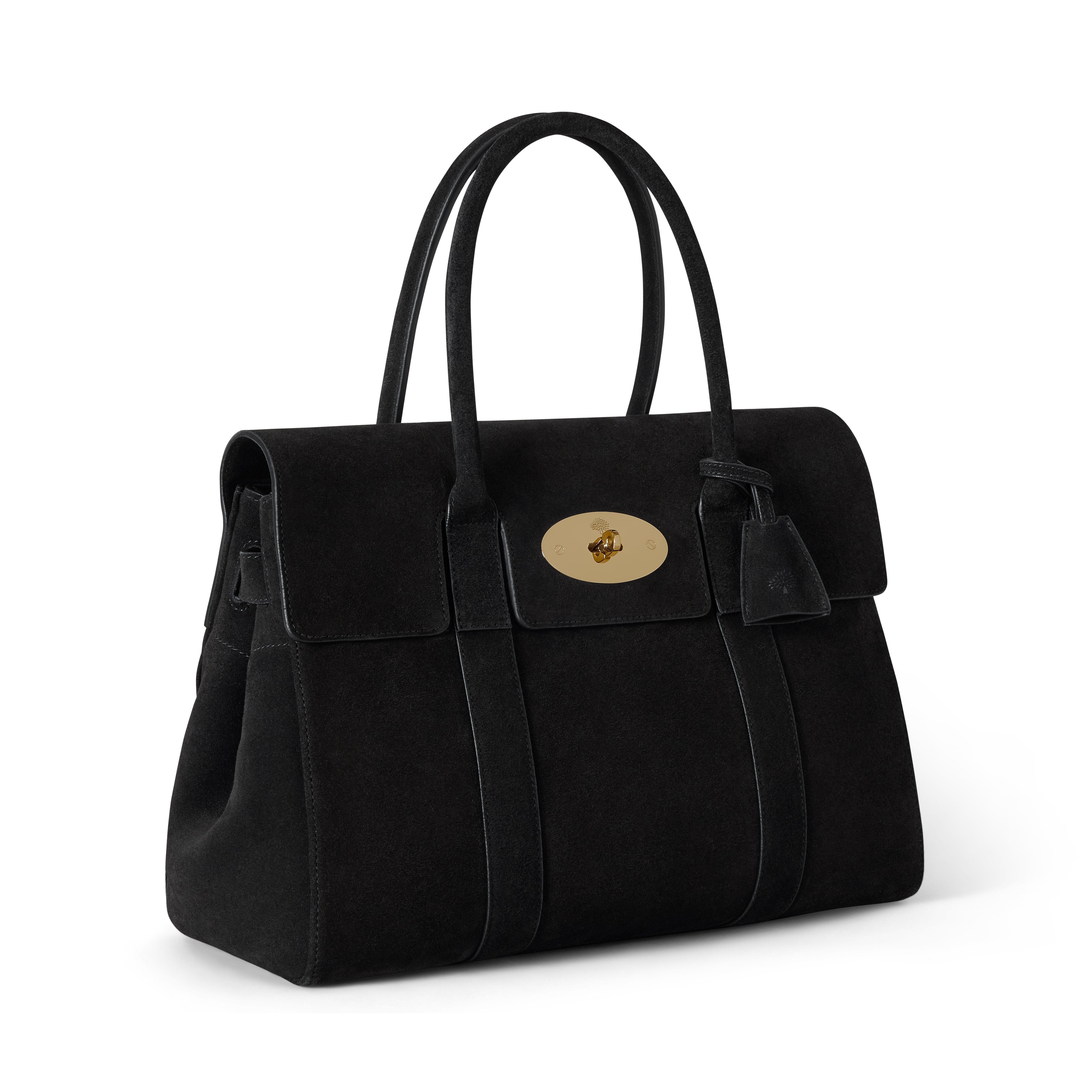 Bayswater Satchel, Alternate, color, Black Suede