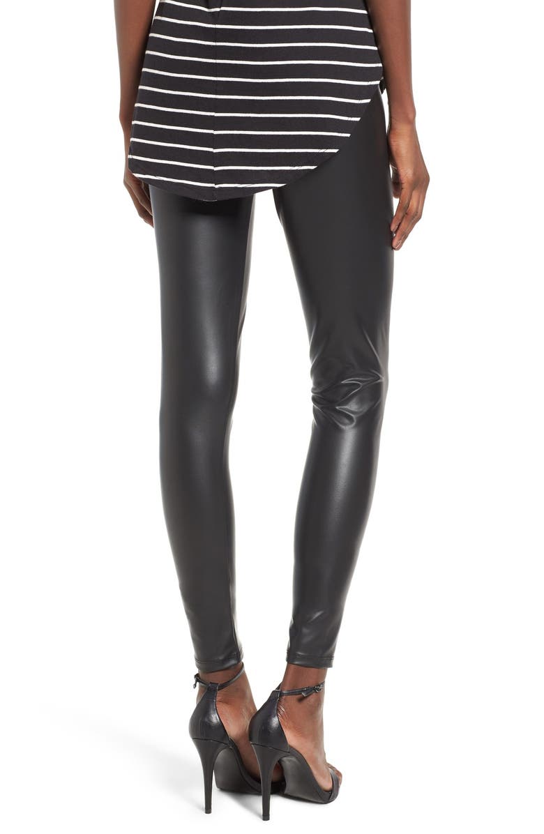 BP. Faux Leather Leggings, Alternate, color, 
