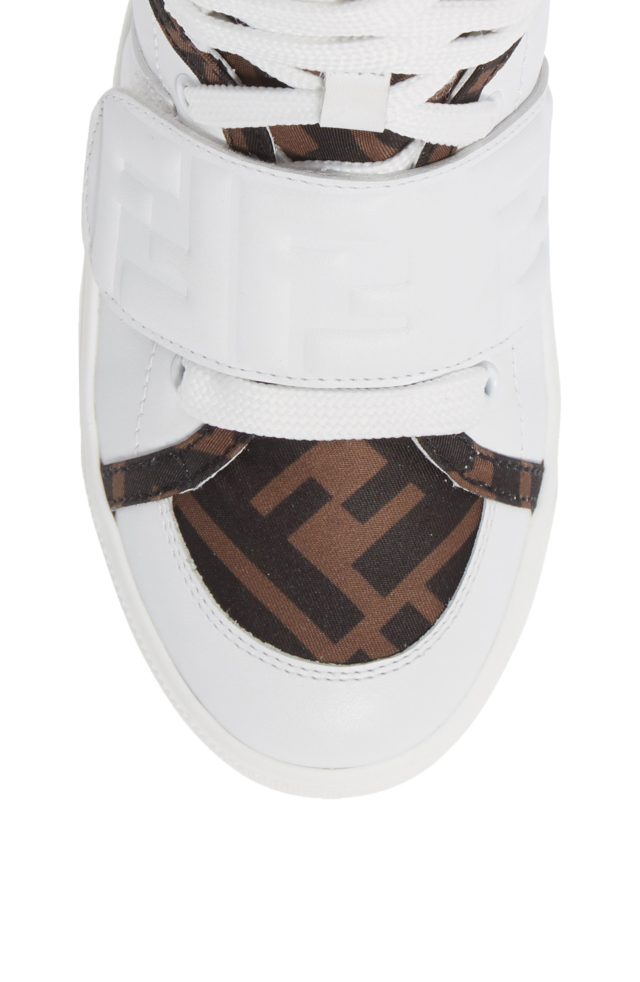 Fendi FF Logo High Top Sneaker, Alternate, color, 