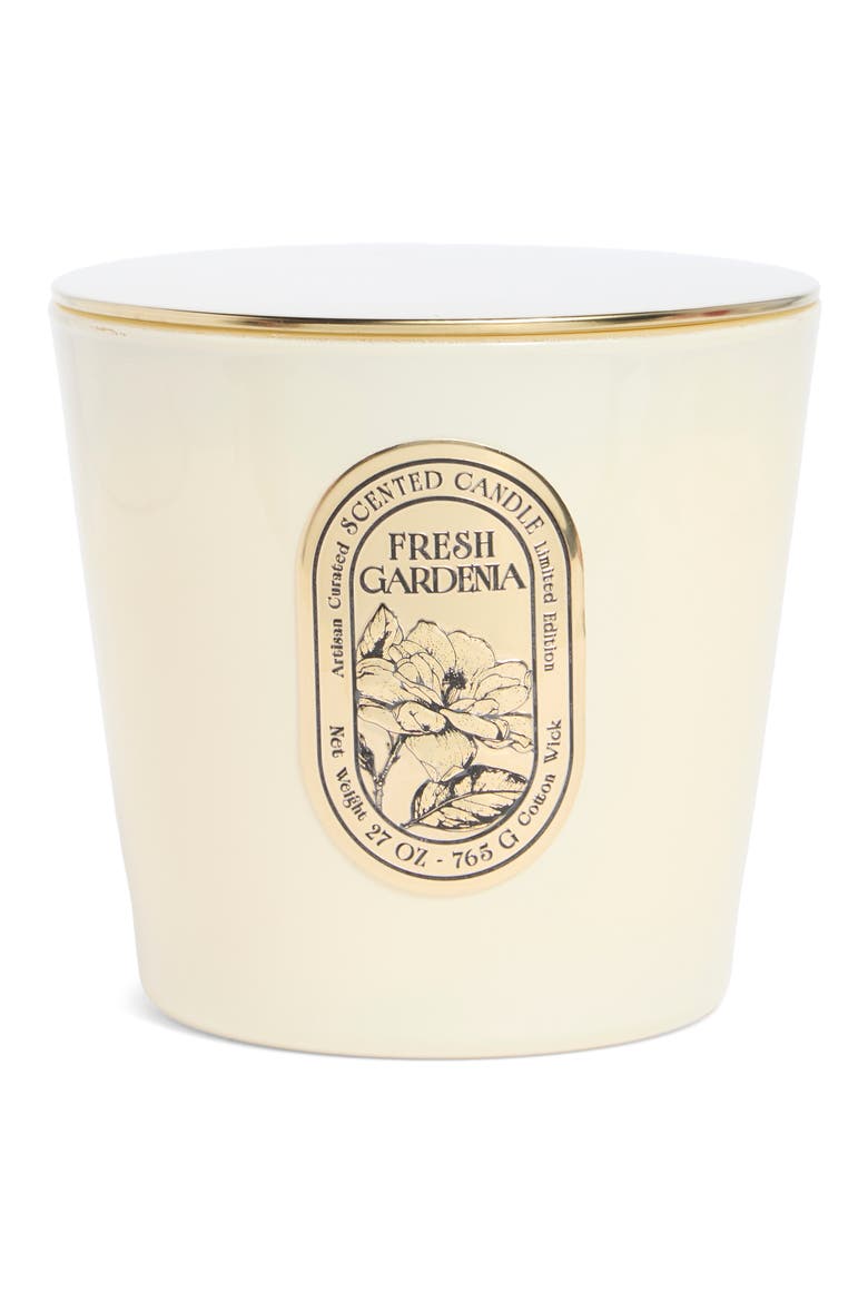 Fresh Gardenia Large Taper Glass Candle (Limited Edition), Main, color, GARDENIA