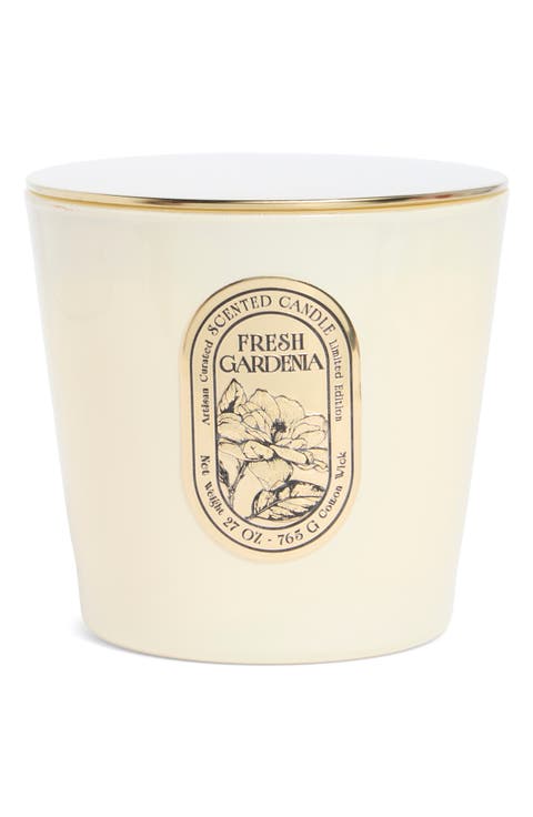 Fresh Gardenia Large Taper Glass Candle (Limited Edition)