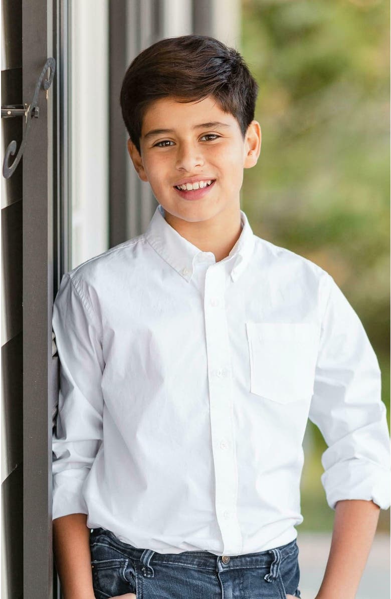 Hope 
Henry Boys
 Organic Poplin Button Down Shirt, Kids, Alternate, color, Bright White