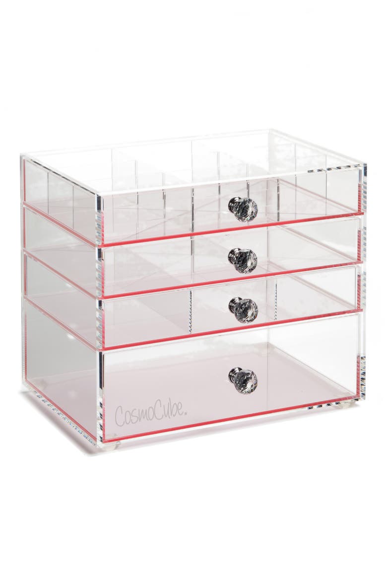 CosmoCube® Posh Pink Edition Cosmetic Organizer, Main, color, NO COLOR