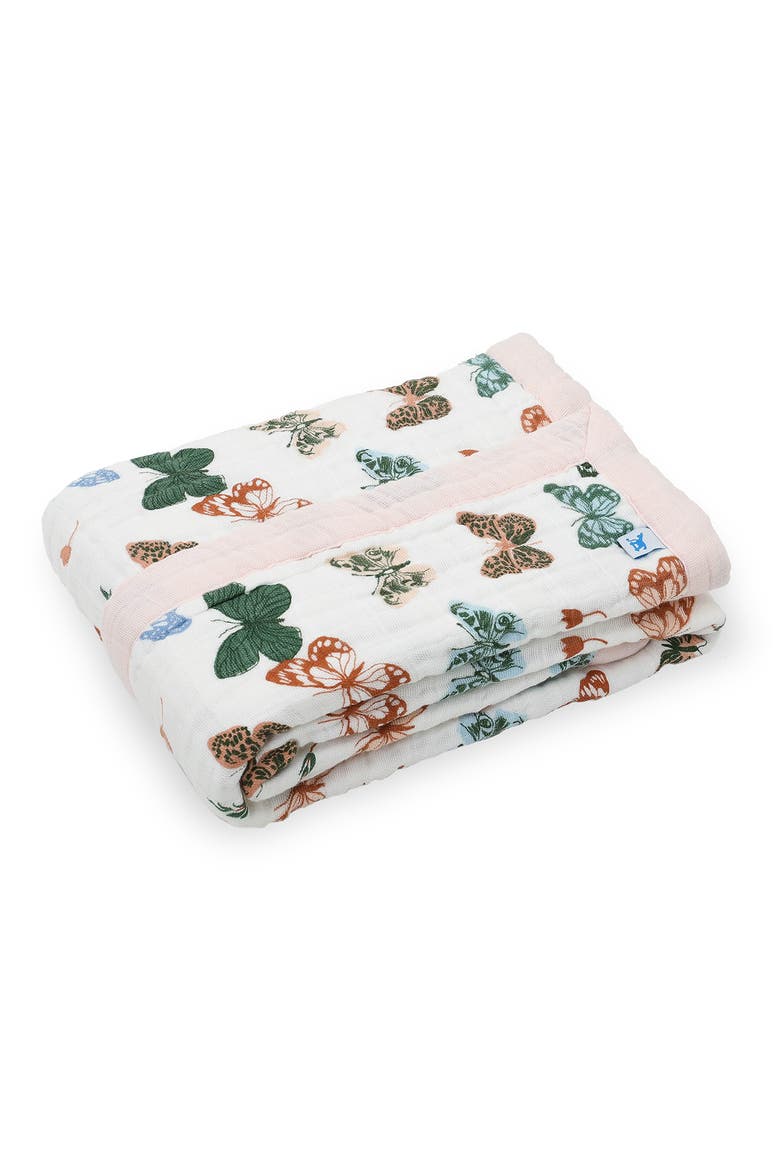 Cotton Muslin Baby Quilt, Alternate, color, BUTTERFLIES