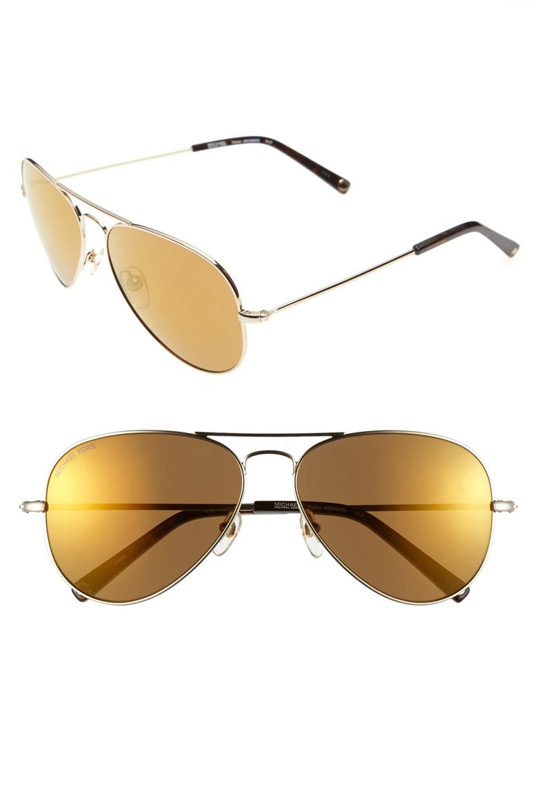 'Dylan' 58mm Aviator Sunglasses, Main, color, GOLDEN