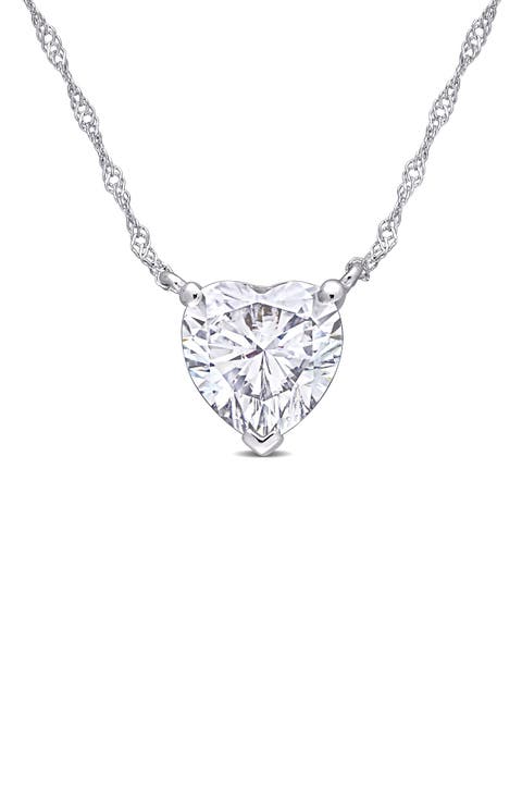 Heart Shape Lab Created Moissanite Pendant Necklace