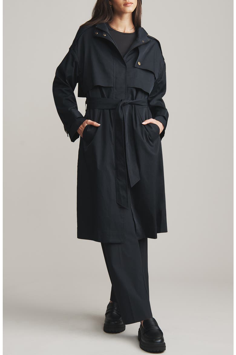 Utility Trench Coat, Main, color, BLACK