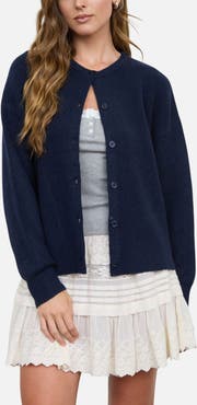 Blu Pepper Ribbed Crewneck Cardigan