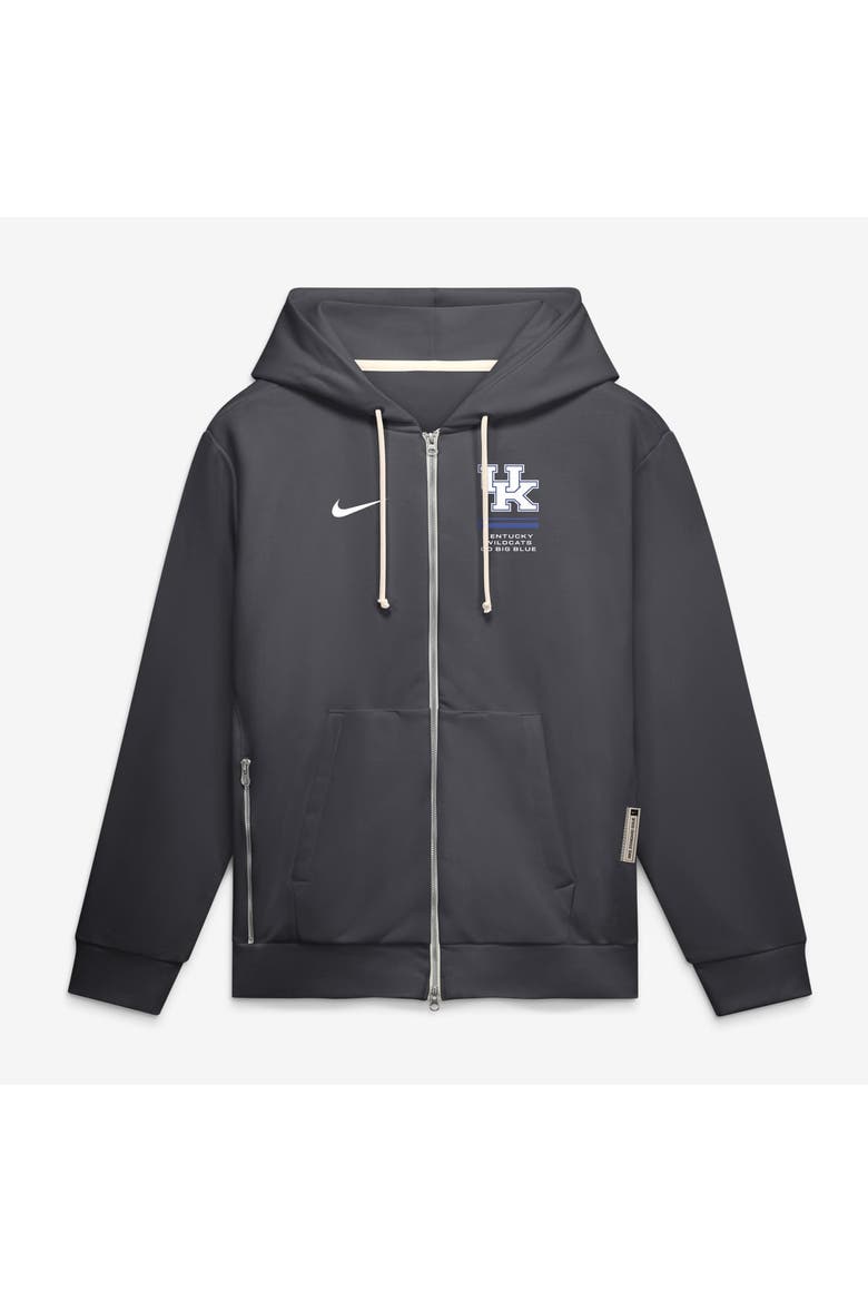 Men's Nike  Anthracite Kentucky Wildcats 2026 Sideline Standard Issue Dri-FIT Full-Zip Hoodie, Main, color, Anthracite