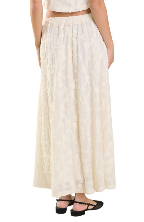 Endless Rose Floral Embroidered Maxi Skirt In Off White