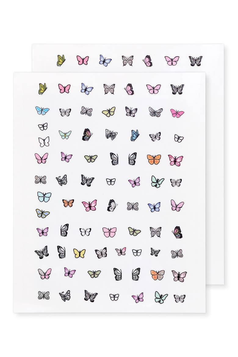Butterfly Nail Art Temporary Tattoos, Main, color, MULTI