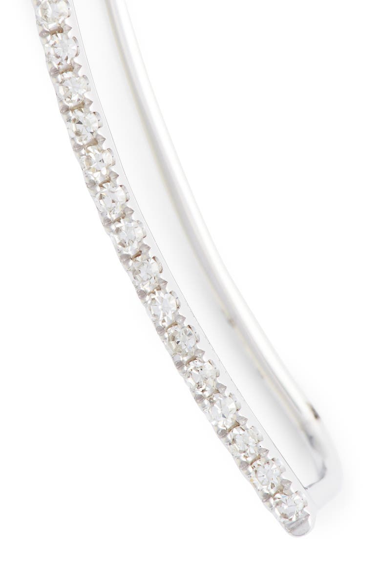 EF Collection Diamond Bar Ear Crawler, Alternate, color, White Gold - Right