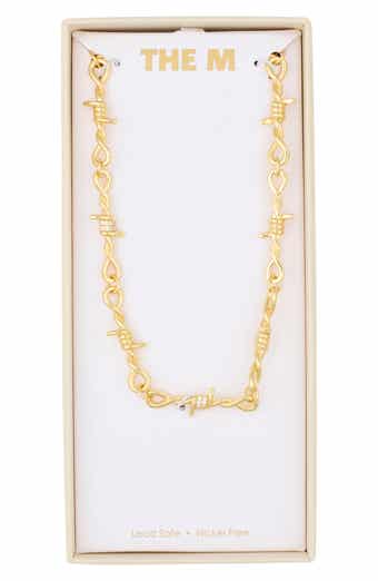 Bold Cubic Zirconia Barbwire Necklace