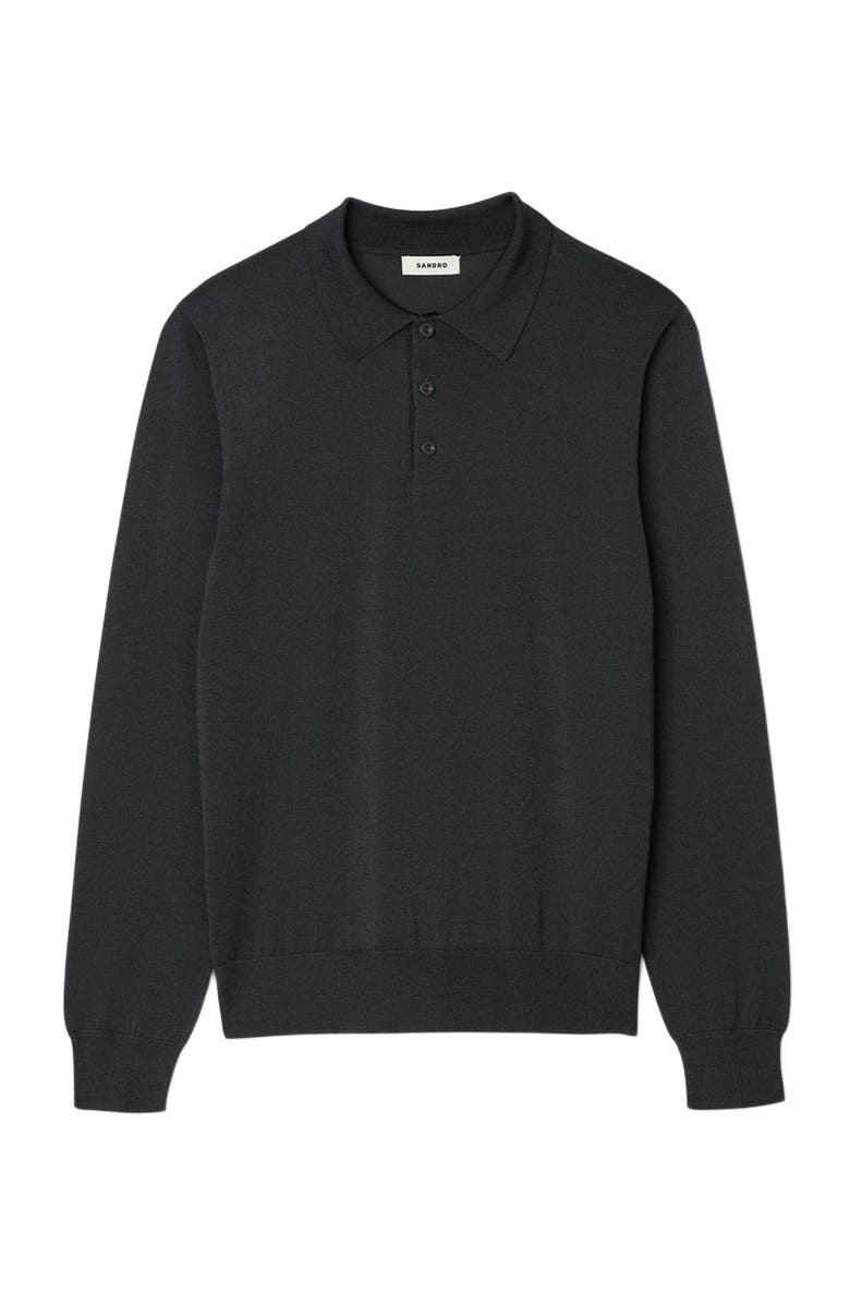 SANDRO Ribbed polo shirt, Alternate, color, Fonte