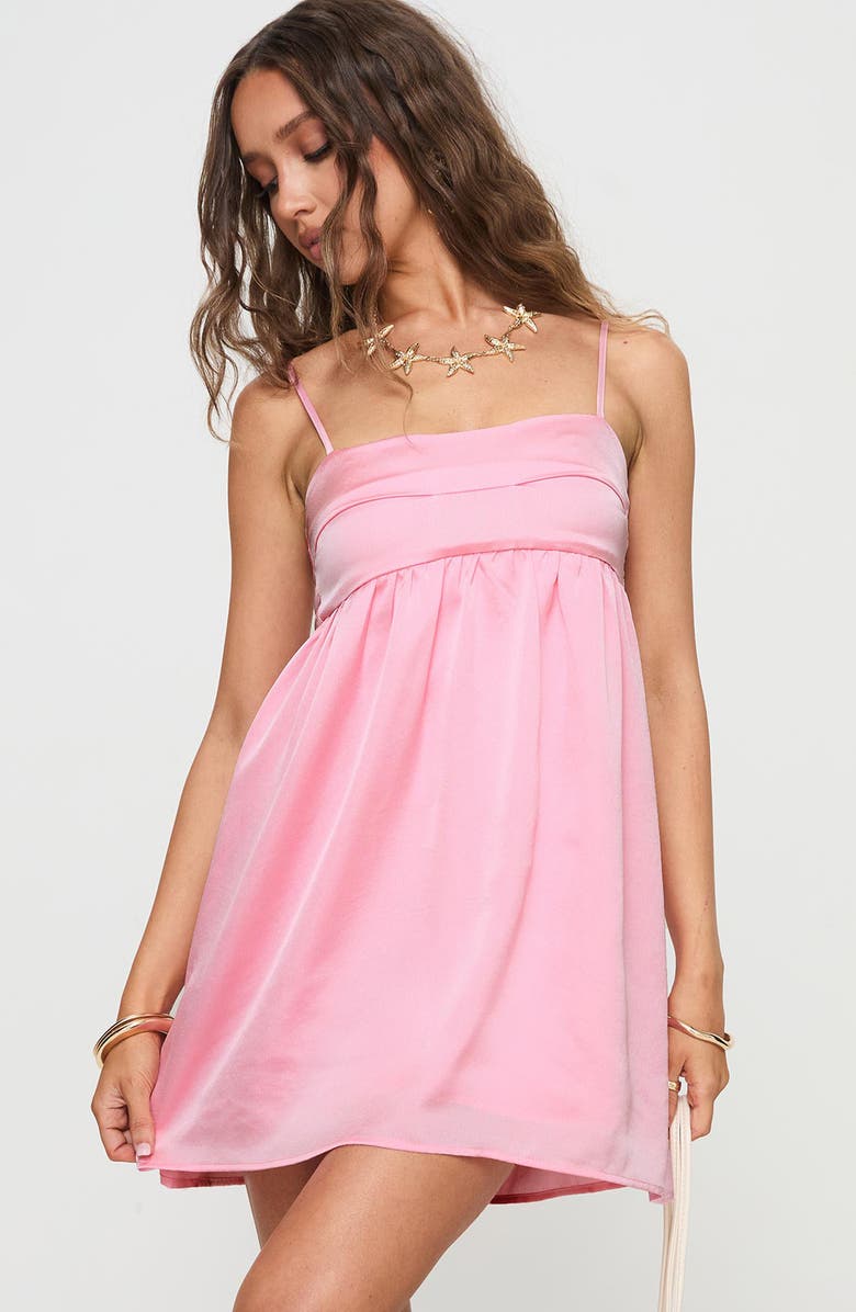 Princess Polly Ortega Babydoll Minidress, Alternate, color, Pink