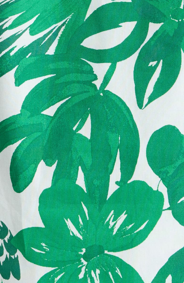 SUGARLIPS Tropical Print Cotton Shift Dress, Alternate, color, White-Greens