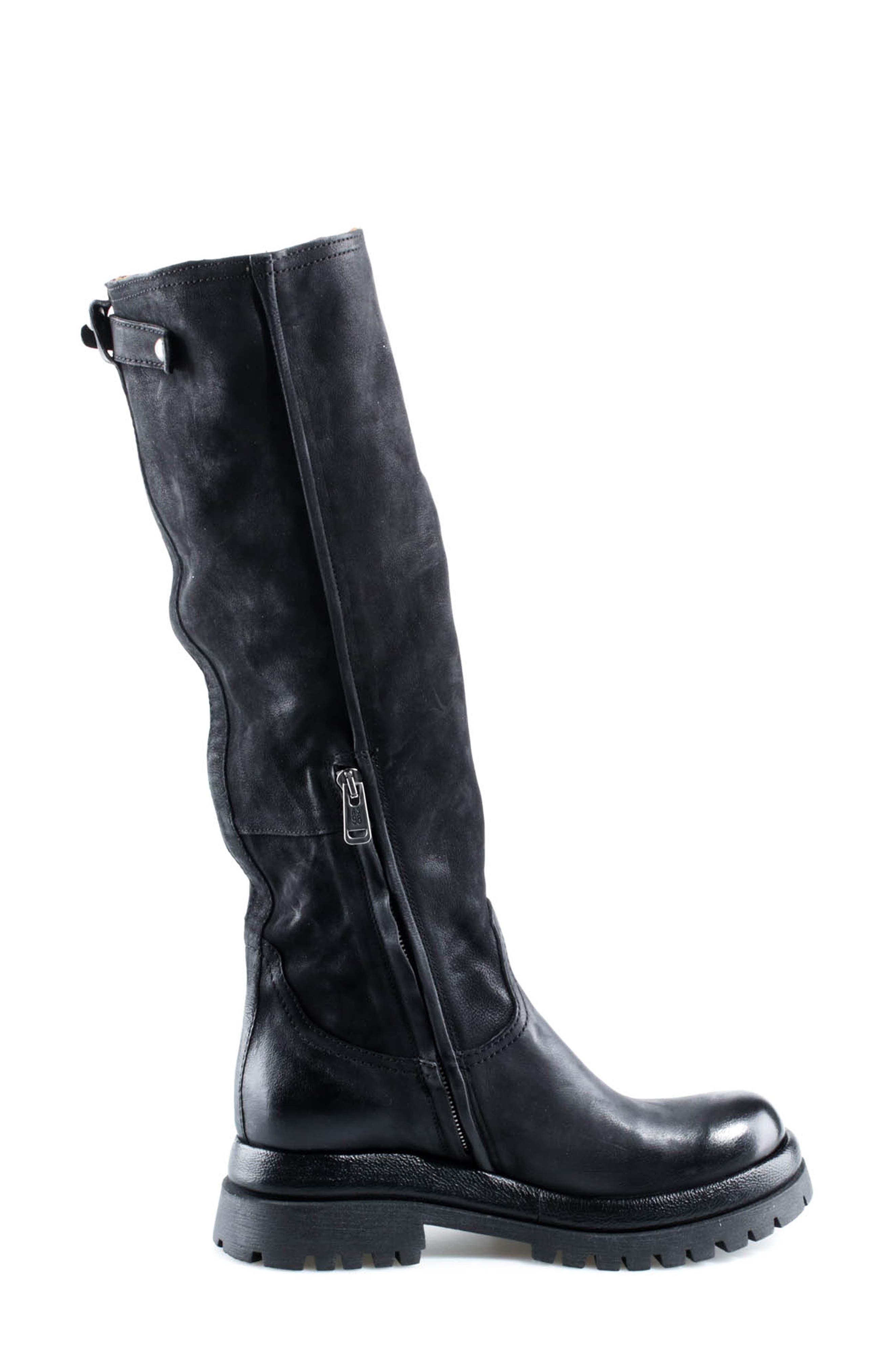 Dirck Leather Knee High Boot, Alternate, color, BLACK