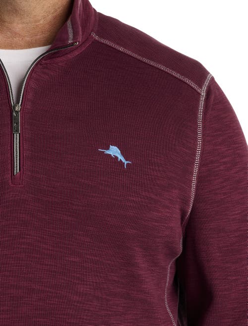 Tommy Bahama Tobago Bay Half Zip Pullover In Aged Claret