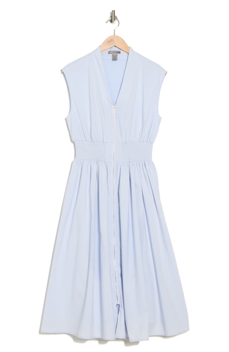 Sable Zip Cotton Poplin Midi Dress