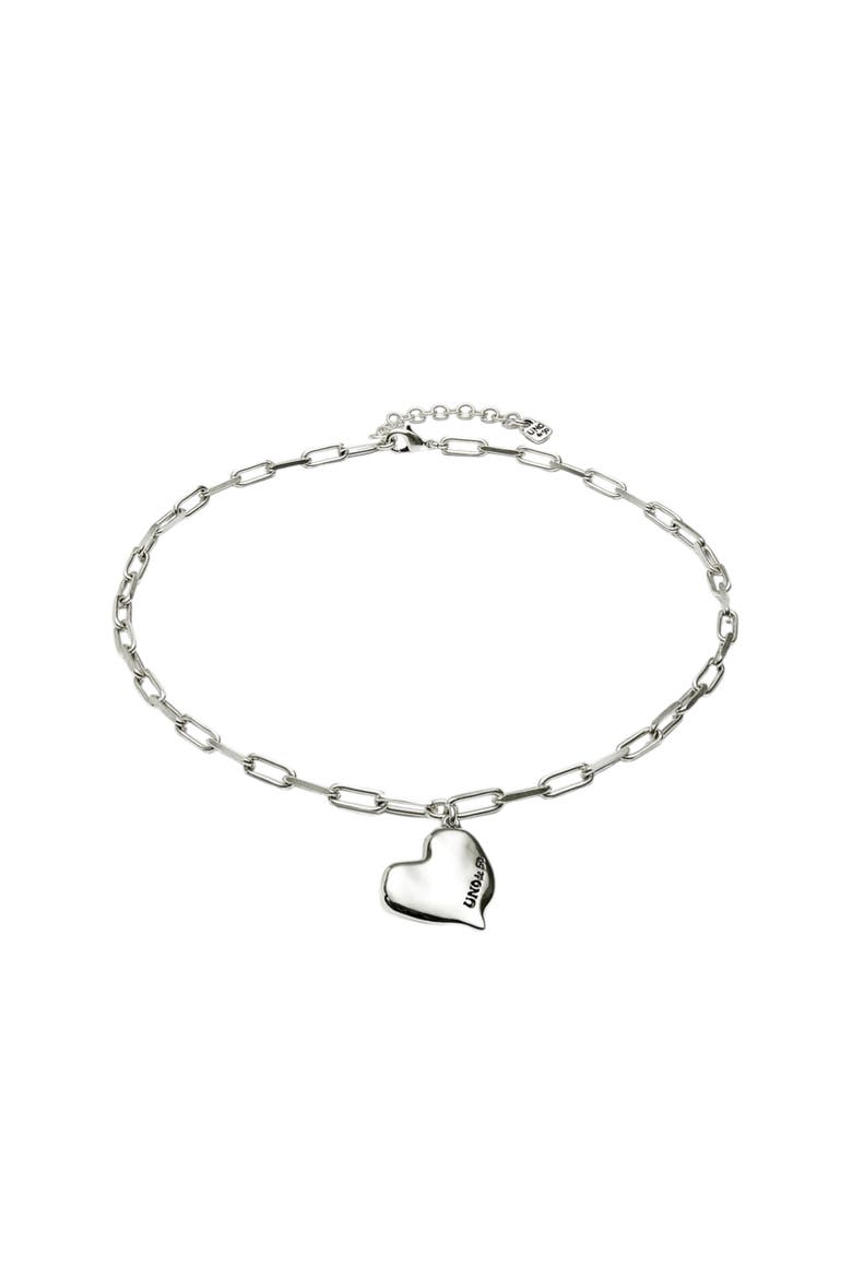 Medium Heart Link Necklace, Alternate, color, Silver
