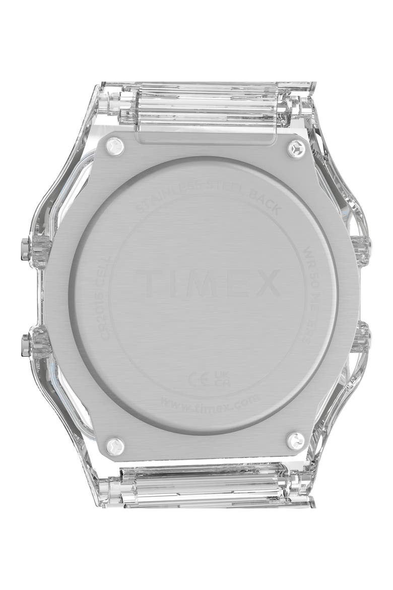 Timex T80 34mm Resin Strap Watch, Alternate, color, GREY
