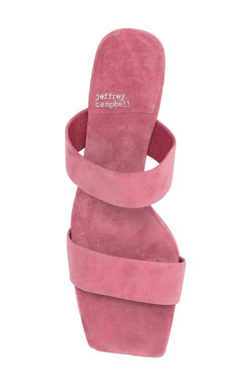 Jeffrey Campbell Danity Platform Slide Sandal In Deep Pink Suede